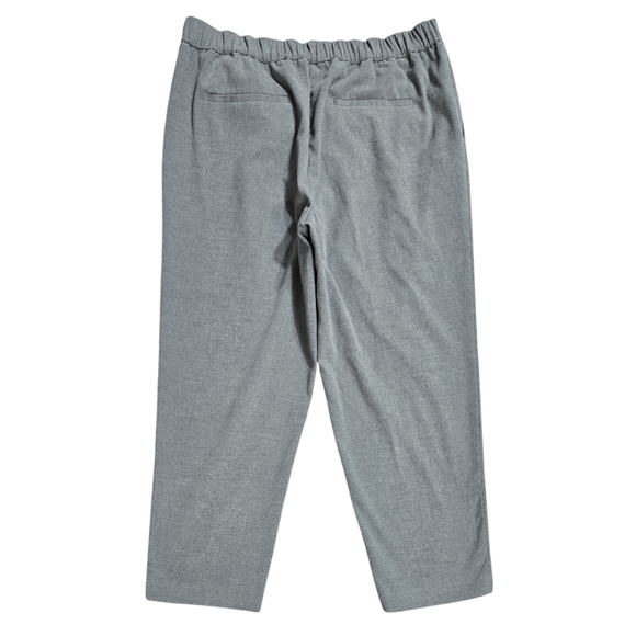 LOFT Pull On Taper Pants Brushed Flannel Gray High Rise Career Office Pockets - Picture 3 of 9